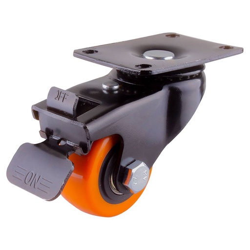 [WM-Y105865] RODAJA WESTON NARANJA PU GIRATORIA C/FRENO 2-1/2" (Y-1058-65)