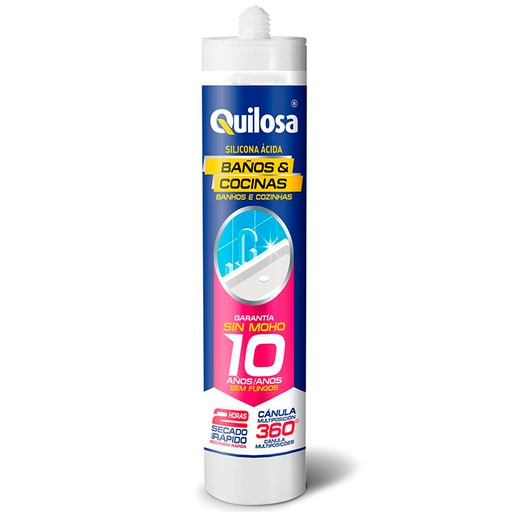 [QLSB3496] SILICÓN QUILOSA BAÑOS Y COCINAS TRANSPARENTE 280ML