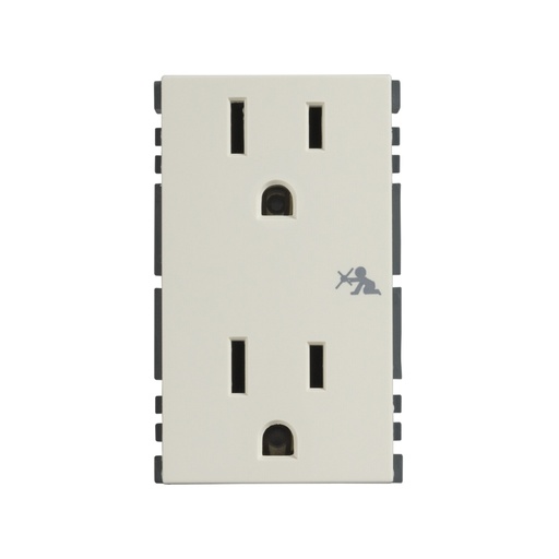 [SITCD2PM] TOMACORRIENTE SIMON DUPLEX 2P+T S/CHASIS MARFIL (25424-31)(E)
