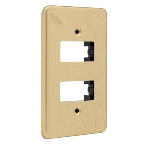 [IUTP652] IUSA TRADIZIONE 652 PLACA 2 VENTANAS ALUMINIO ORO (365070)(E)