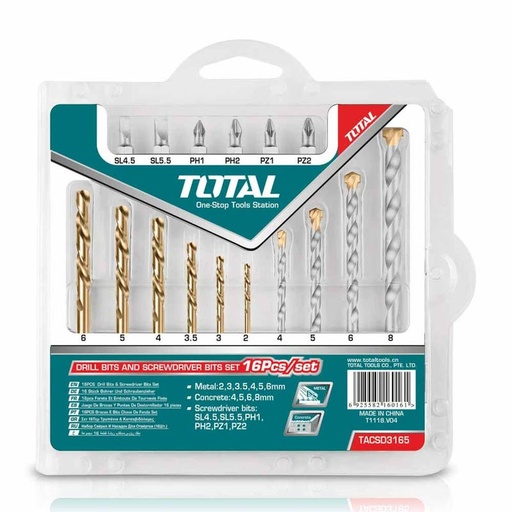 [IU-Z-JGOLBC10] IUSA JUEGO DE PUNTAS, BROCAS P/METAL Y CONCRETO, 19 PIEZAS (618860)