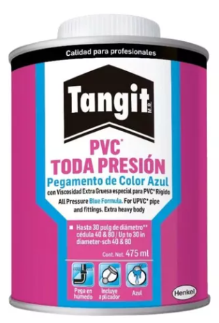 [HETSTPLA475] TANGIT PVC TODA PRESIÓN LÍQUIDO AZUL 475ML (NVO)