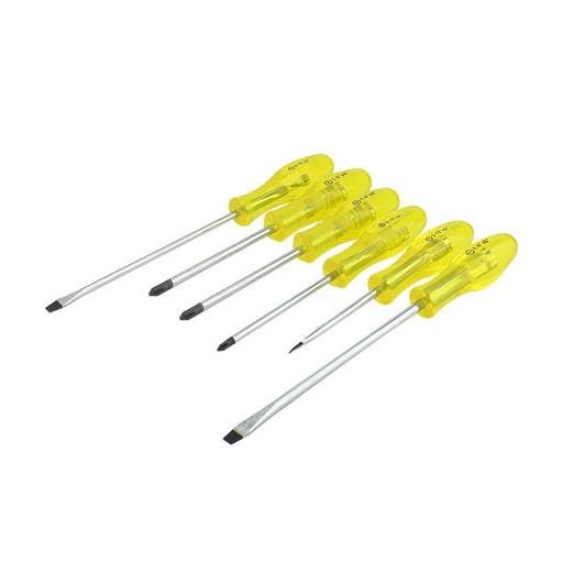 [SNDSM6670] JUEGO DESARMADORES SANTUL MANGO TRANSPARENTE C/6PZ (6670)