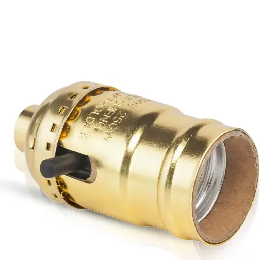 [IUA111N-B616053] IUSA PORTALÁMPARA LATONADO C/INTERRUPTOR DE BARRA (616053)(E)