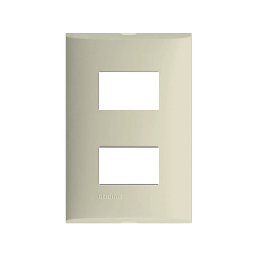 [BTZAXFZA-092M] BTICINO PLACA FORZA 2 MÓDULOS MARFIL C/CHASIS DE RESINA (FZA92M) (E)