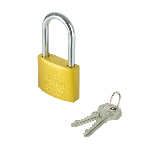 [PHCA103GLMX7184] CANDADO PHILLIPS 103 HIERRO GANCHO LARGO DORADO BLISTER (MX7184) (H)