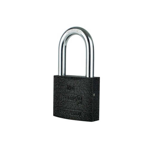 [PHCA104GLMX7191] CANDADO PHILLIPS 104 HIERRO GANCHO LARGO NEGRO BLISTER (MX7191)(H)