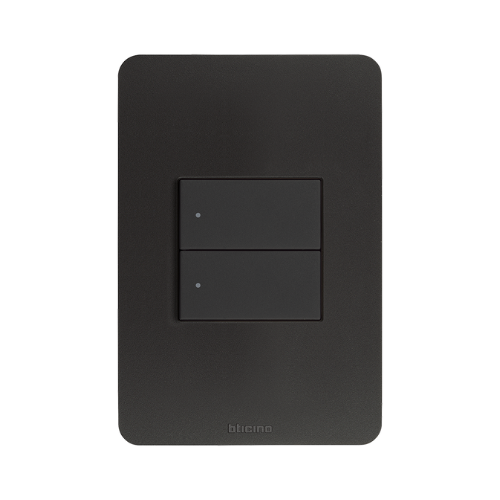 [BTZQQN4819-02] QUINZIÑO GO PLACA RESINA NEGRA 2 MÓDULOS CENTRADOS C/CHASIS (JA4819JBQ)(E)