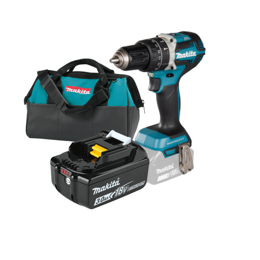 [MKTRTMHP] COMBO MAKITA ROTOMARTILLO INALÁMBRICO DHP484 + BATERÍA BL1830B + MALETA