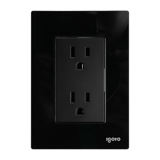 [IGOINOXCRIS2001] IGOTO PLACA ARMADA NEGRO C/1 CONTACTO DÚPLEX (CRIS2001)(E)