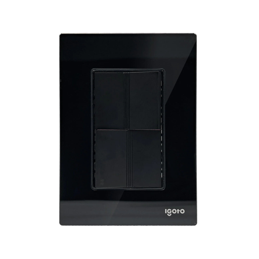 [IGOINOXCRIS2010] IGOTO PLACA NEGRA C/2 APAGADORES SENCILLOS DE 1.5 MÓDULOS (CRIS2010)(E)