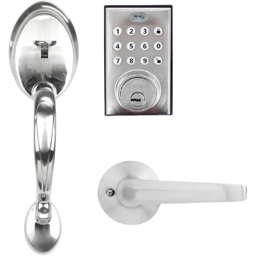 [PHADG-4D-7019] GATILLO VENECIA / MANIJA TAMPICO + CERROJO DIGITAL PCD265 NÍQUEL SATÍN (MX7019)